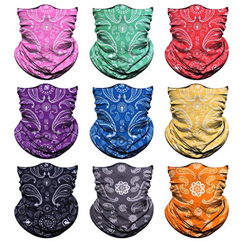 Image of Venswell Neck Gaiter Face Mask Men Women,Seamless Bandana Rave Face Cover Scarf Mask,Balaclava,Headband, Head Wrap,Headwear