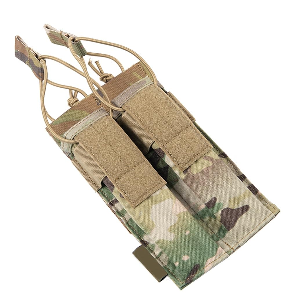 Wlxw One Color P90 Tactical Double Magazine Pouch Bag 1000D Nylon Molle Stack Mag Bag Carrier Utility Tool Case For Hunting Airsoft(Cp)