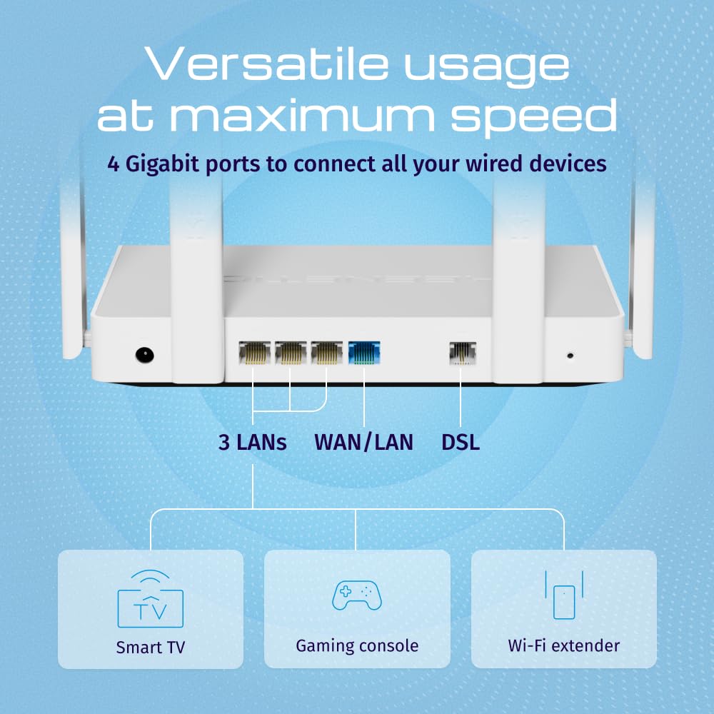 Keenetic Skipper DSL Modem-routeur VDSL2/ADSL2+ Supervectoring Wi-FI 5 maillé AC1200 avec commutateur Intelligent Gigabit 4 Ports et Port USB
