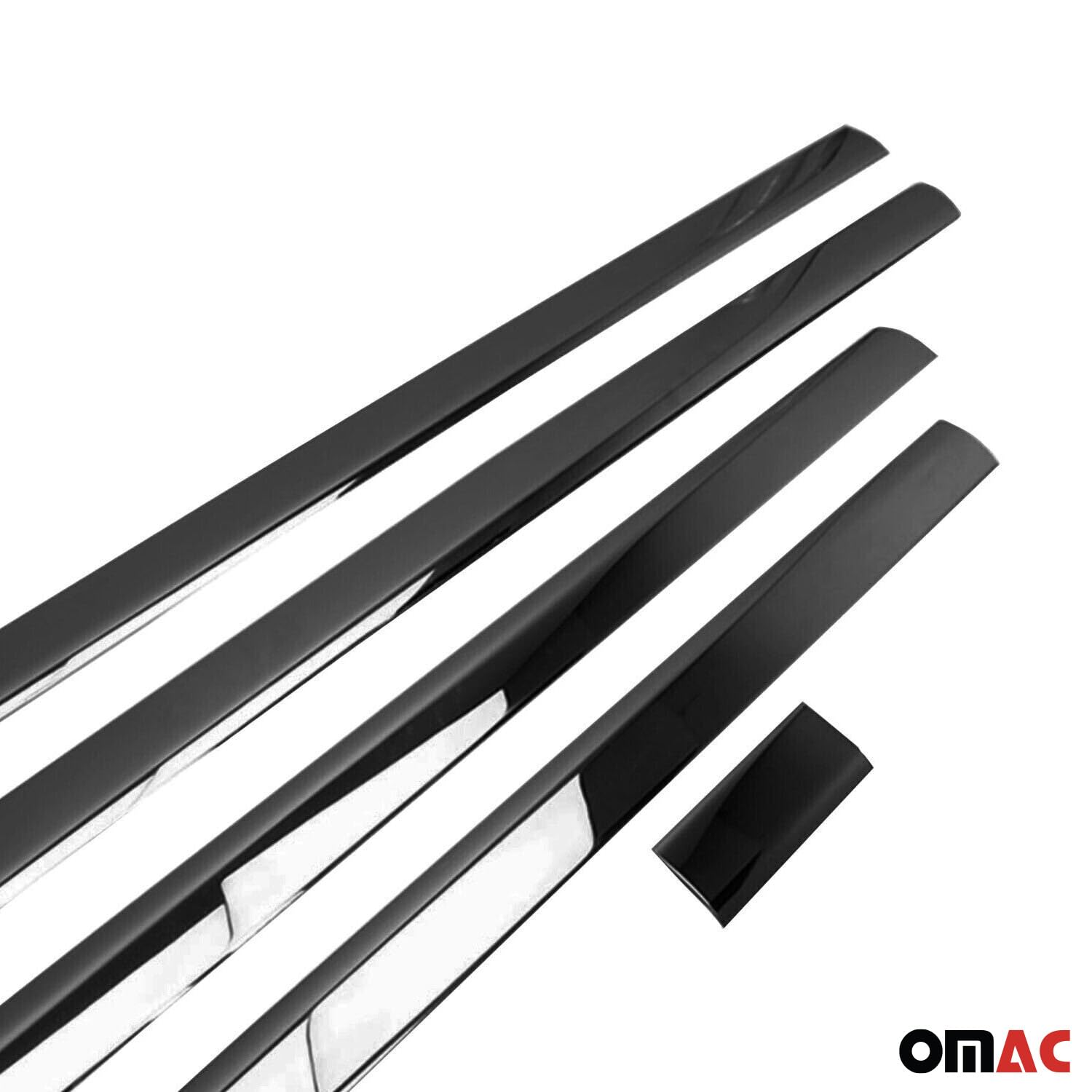 OMAC Seitentürleiste Türschutz kompatibel mit VW Transporter T5 2003-2015 Kurzer Chrom Dunkel 5X