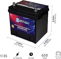 Vista 2 de Batería Mighty Max Battery MM-G35 de Arranque y Parada para Coche BCI Grupo Tamaño 35 12V 55Ah, 100RC, 650 CCA Batería de Coche AGM Recargable