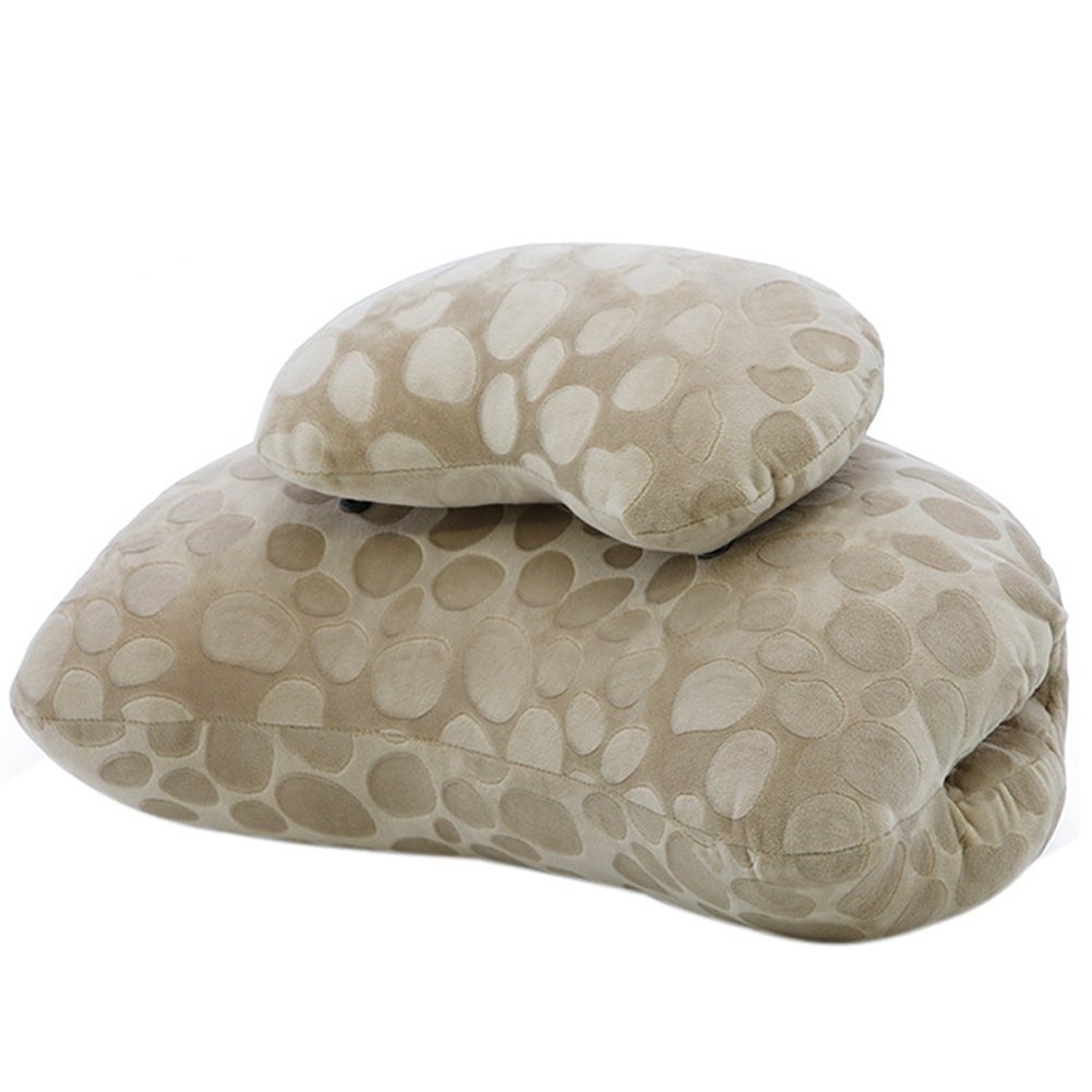 EONSHINE Elegant Velvet Nap Pillow, Polyester Double Layer Office and School Head Rest for Noon Break Desk Pillow with Arm Holes, Set of 1 (Khaki)