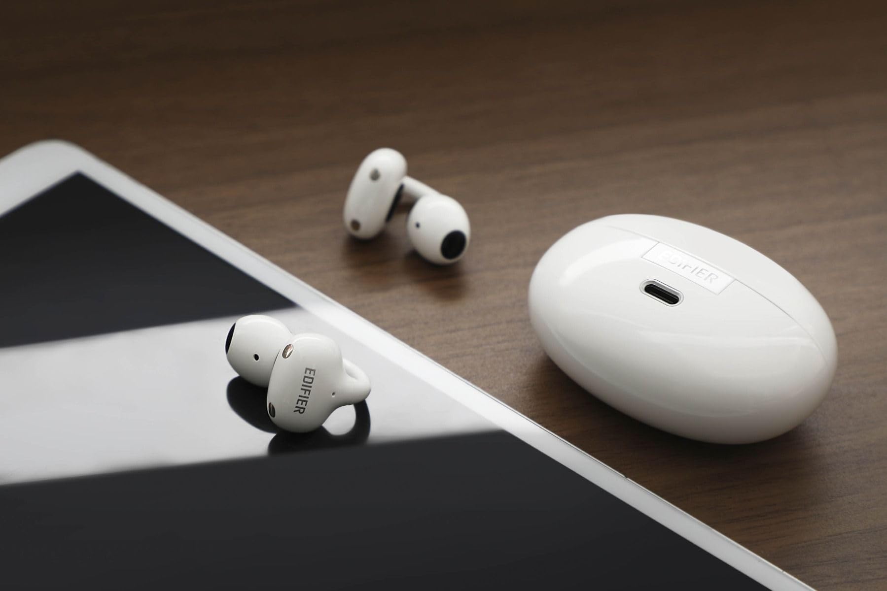 EDIFIER LolliClip ホワイト EDIFIER Fone de ouvido Open-Ear LolliClip ANC Ativo (Branco