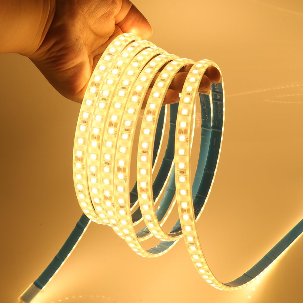 KAFULA 24V LED Light Strip, IP68 Waterproof Flexible, 18M Silicone LED Rope Light CRI85+, can be Cut Every 50mm | 120 LEDs/m || 3000K Warm White | Home Decoration [Power Supply not Included]
