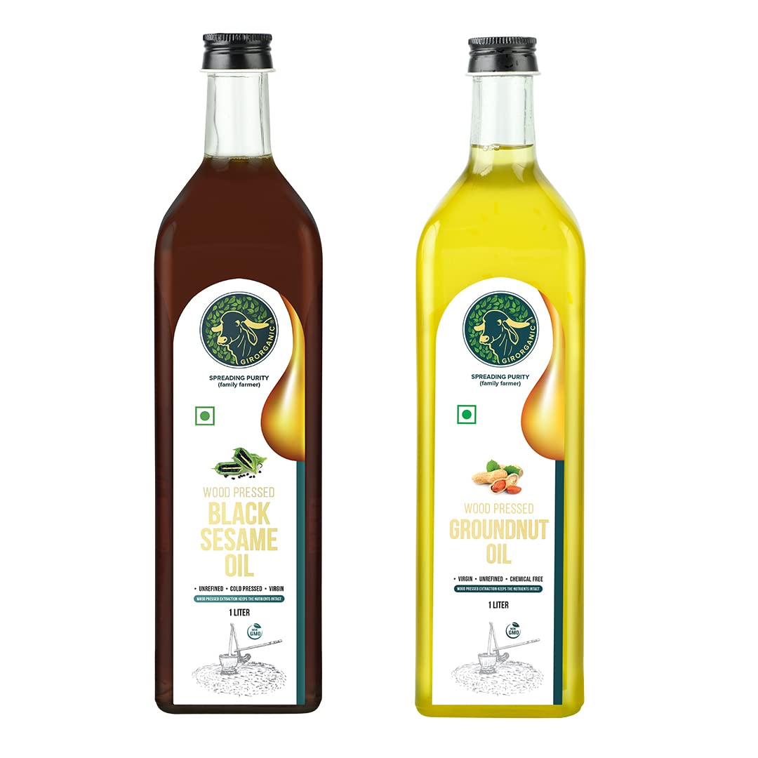 See full amazon price history chart for GirOrganic Wood Pressed Groundnut and Black Sesame Oil Combo - 1 Litre Each in Glass Bottle | Glass Bottles | Kolhu/ Kacchi Ghani/ Chekku | Natural | Chemical-Free | Virgin | Unrefined | Gopal Ratna Award Winner 2023 GirOrganic Wood Pressed Groundnut and Black Sesame Oil Combo - 1 Litre Each in Glass Bottle | Glass Bottles | Kolhu/ Kacchi Ghani/ Chekku | Natural | Chemical-Free | Virgin | Unrefined | Gopal Ratna Award Winner 2023 (B09Z6YXJDQ) Amazon Price History, Amazon Price Tracker