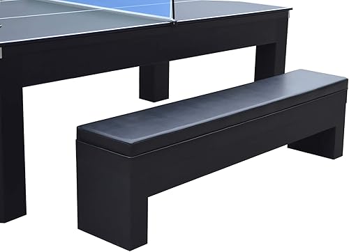 Vista 15 de Hathaway Park Avenue 7 Ft Pool Table Combo Set with Benches and Complete Game Accessories - Billiard Table with Ping Pong and Dining Top