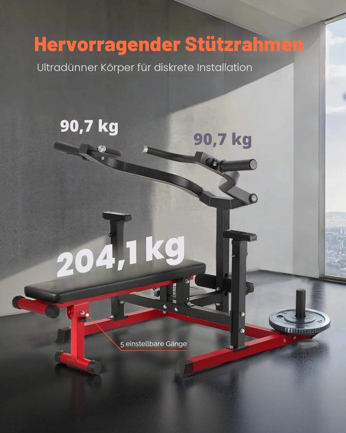 VEVOR Brustpresse, 204 kg belastbares Bankdrückset, verstellbare Flache Schrägbank mit unabhängigen konvergierenden Armen, obere Brust-Ausrüstung, Heim-Fitnessgerät für Brust Bauchmuskeltraining