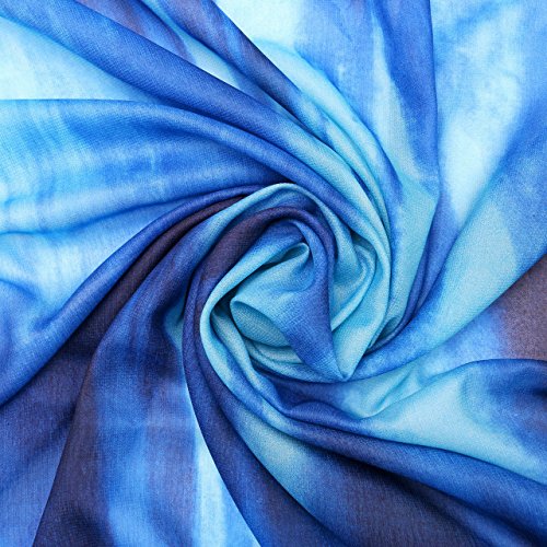 CHIC DIARY Women Swimwear Chiffon Pareo Beach Cover Up Bikini Sarong Swimsuit Wrap Skirts Deep Sea Blue - Image 3