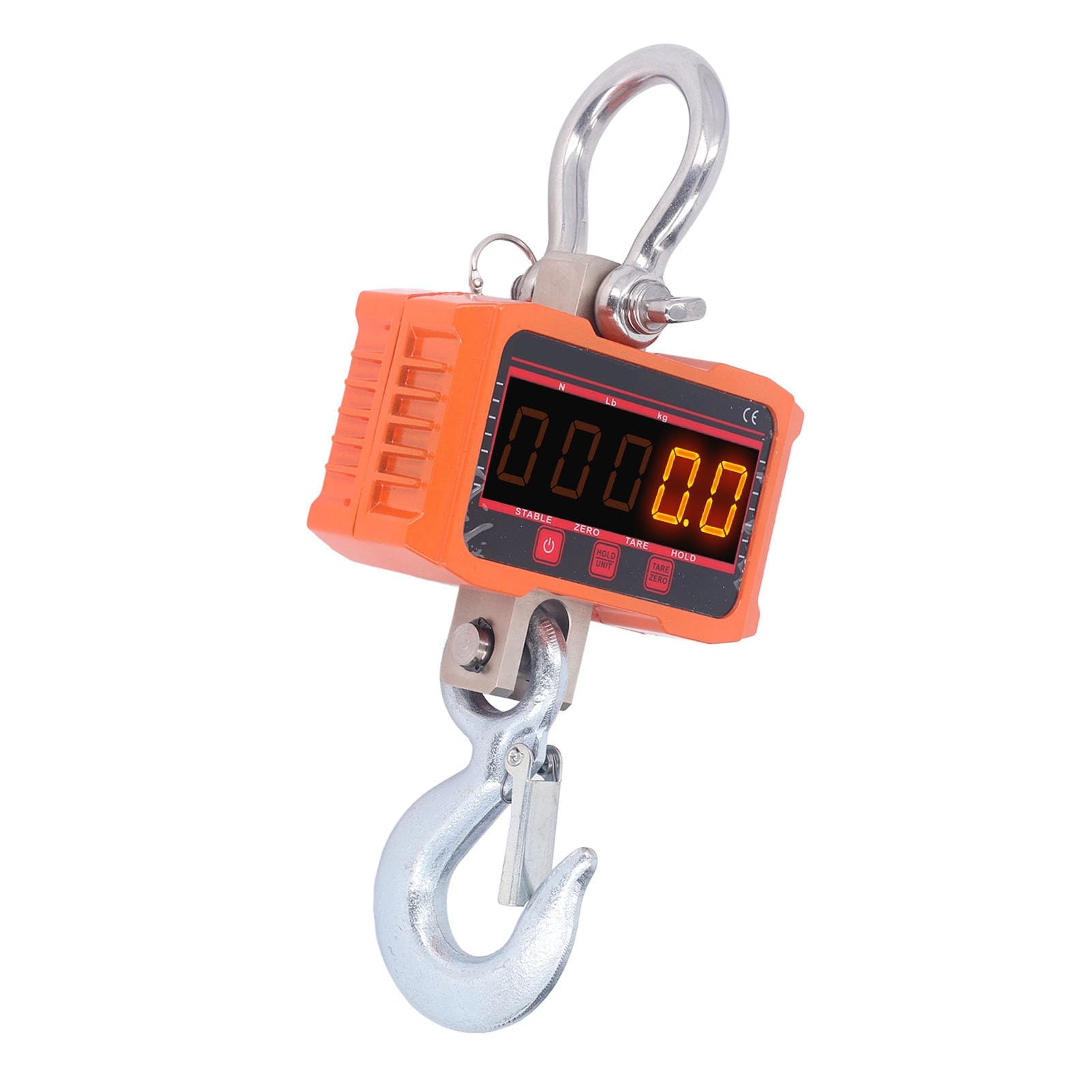 TOPINCN Digitale Hängewaage mit Hochpräzisem Sensor und LED-Display für Fischerei und Industrie, Ferngesteuertes 0,8-Zoll-Display, Langlebiger Legierter Stahl (1500 kg)