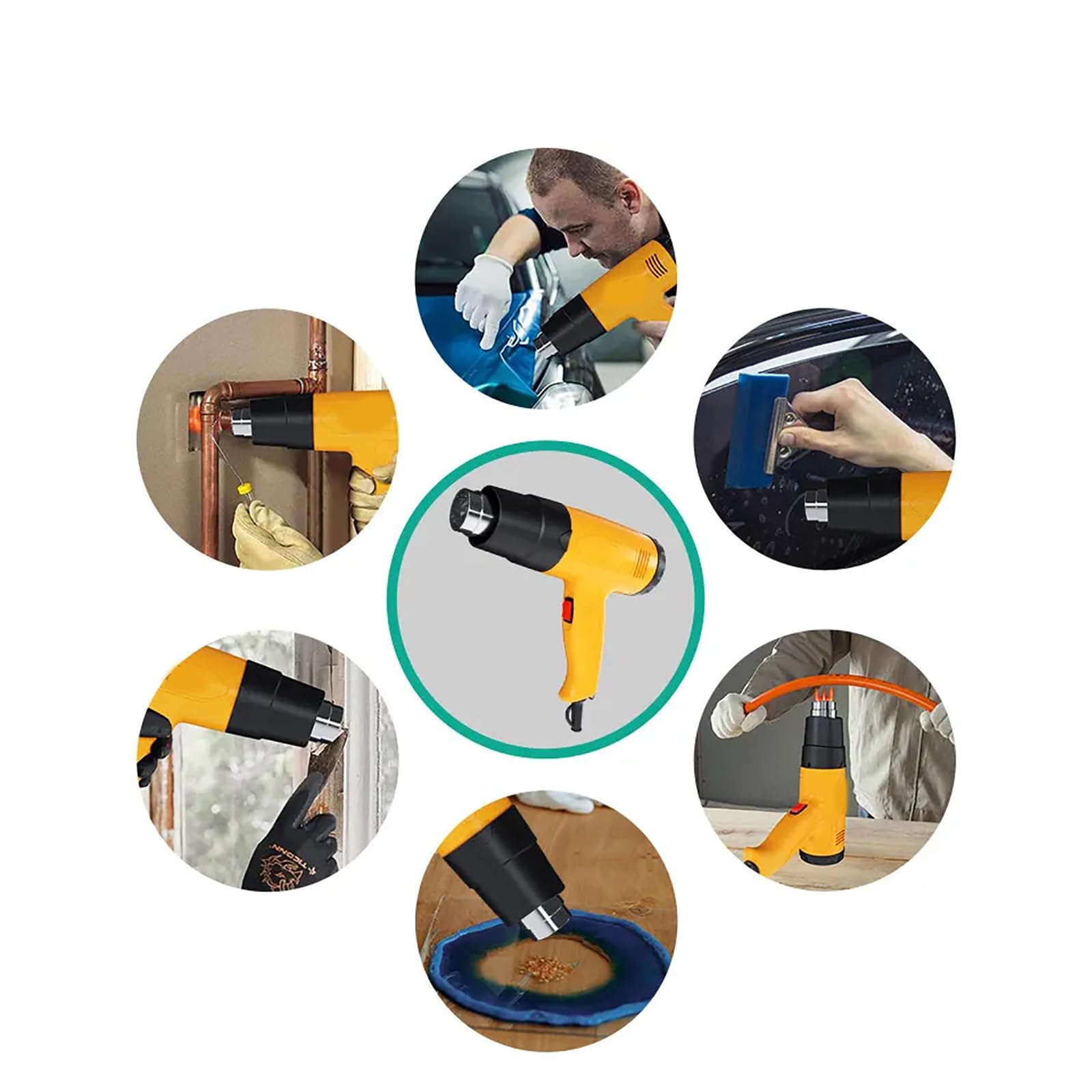 Selladora De Cápsulas De Vino, Pistola Termoretráctil Manual 2000W Con Mango Antideslizante, Segunda Velocidad Ajustable Y Flujo De Aire 250-500L/MIN, Calentamiento Rápido, Para Cápsulas De PVC