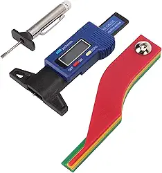 SUNGOOYUE Medidor Digital de Piso de Pneu, Conjunto de Medidor de Espessura de Pastilha de Freio ABS Com Tela LCD para Pastilhas de Disco e Tambor Passageiros de Faixa de 0-25,4 Mm para Veículos