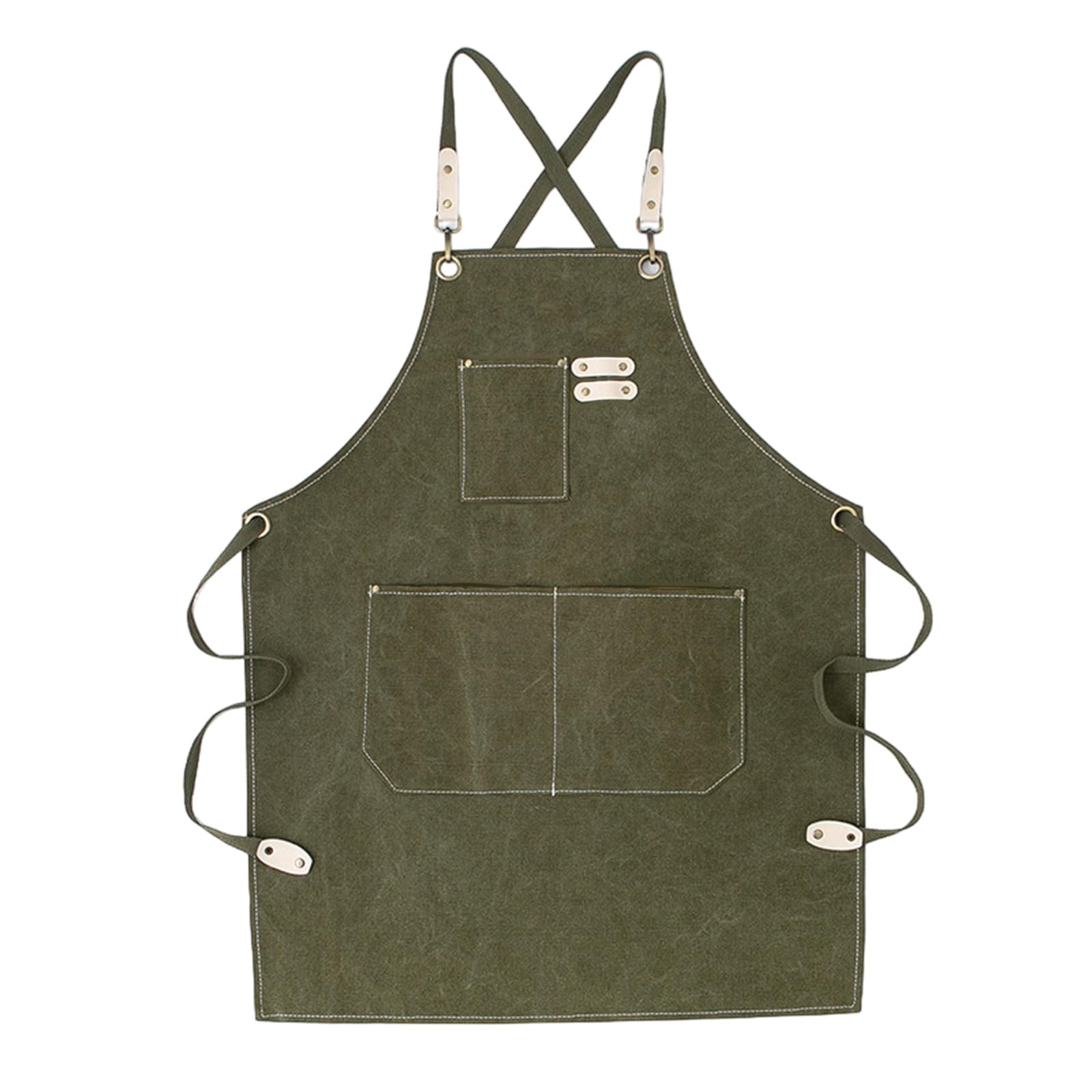 Yhplxyuus Canvas Canvas Apron with Storage, Adjust Neck and Waist Chefs Apron for Comfortable Daily Wear Adjust Neck Strap