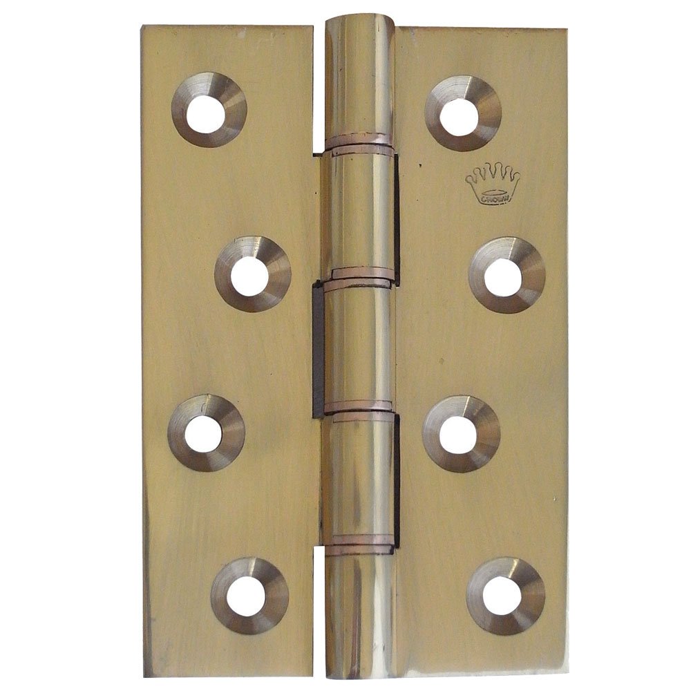 Architectural Phosphor Bronze Washered Hinge 102mm x 67mm x 3.5mm - Polished Brass