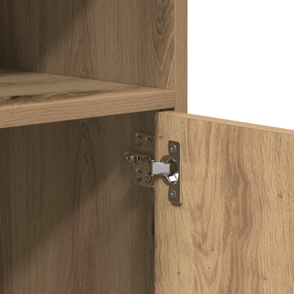 vidaXL Armario con Ruedas Madera ingeniería Roble artisian 60x48x81 cm, Armario rodante, archivador, archivador para casa, armarios rodantes