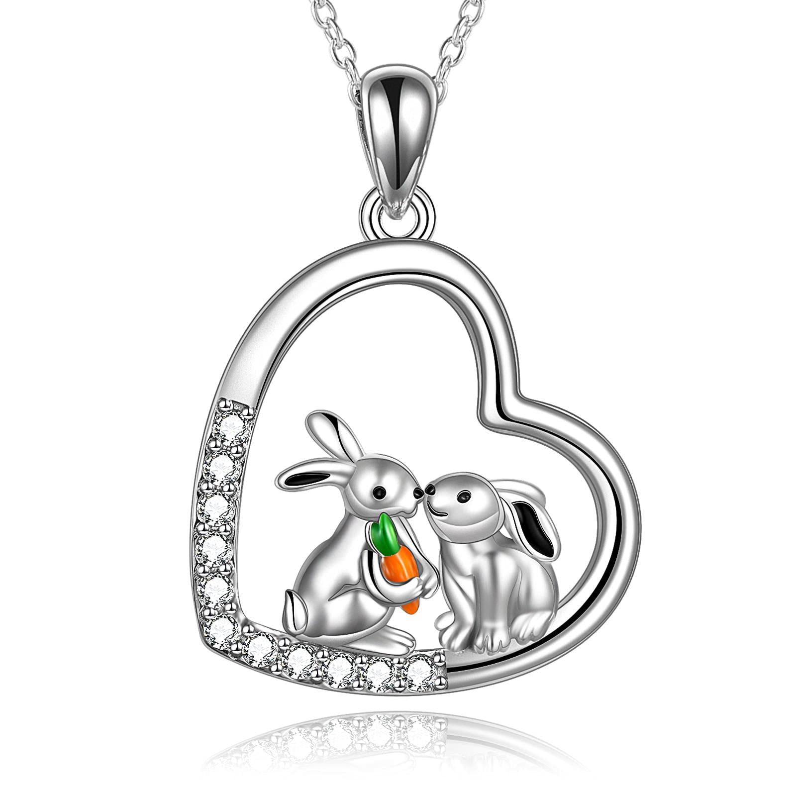 VENACOLY Rabbit Gifts for Women Bunny Rabbit Necklace Sterling Silver Cute Rabbit Animal Pendant Jewellery for Daughter Wife Sister Girlfriend