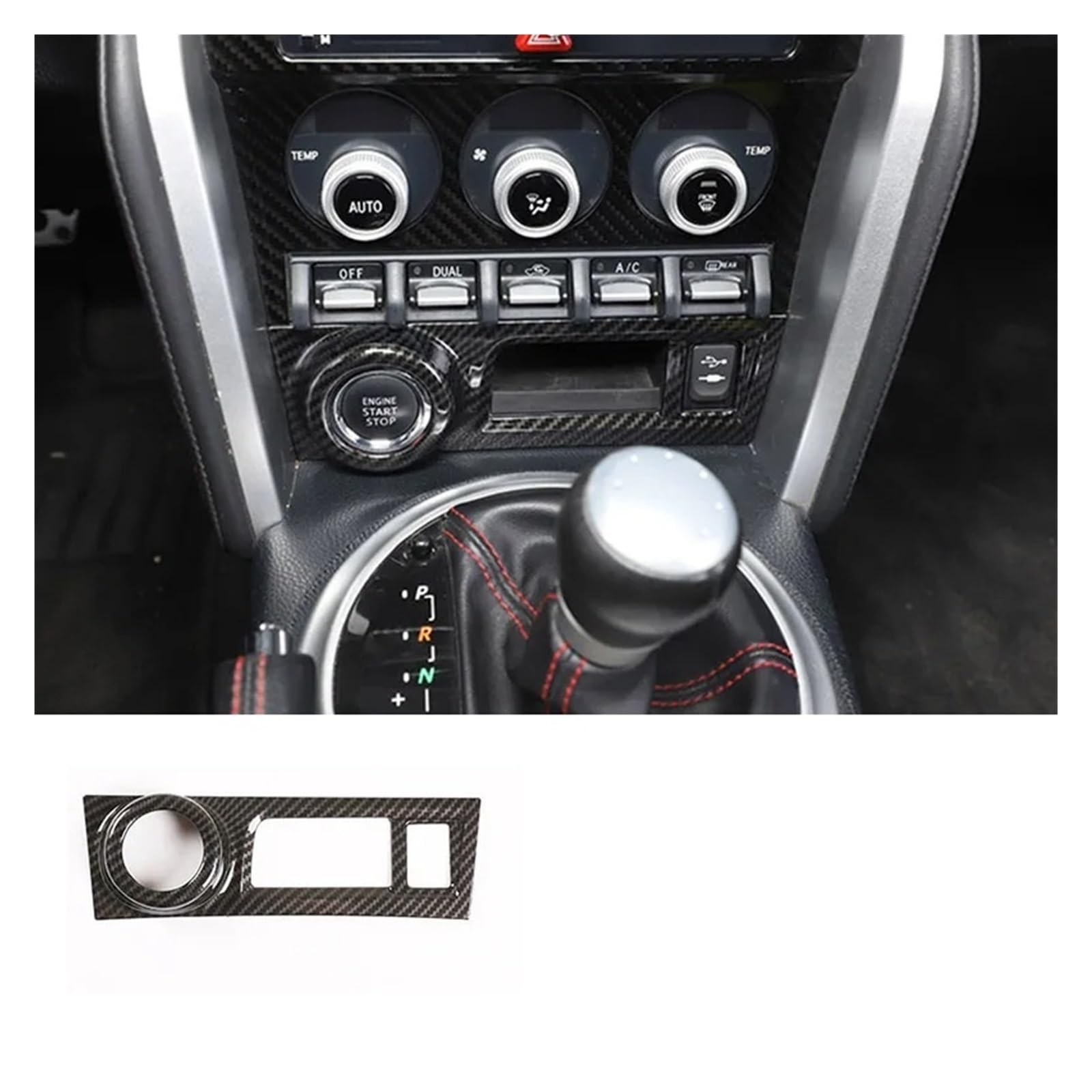 Car Accessory for Subaru for BRZ for Toyota 86 GT86 2012-2020 ABS Car Shift Armrest Panel Sticker Interior Modification Accessories 2 Pieces Interior Mouldings(O)