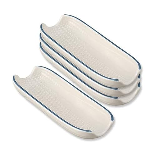 Pfaltzgraff Yorktowne Set of 4 Multicolor Corn Dishes, Durable Stoneware