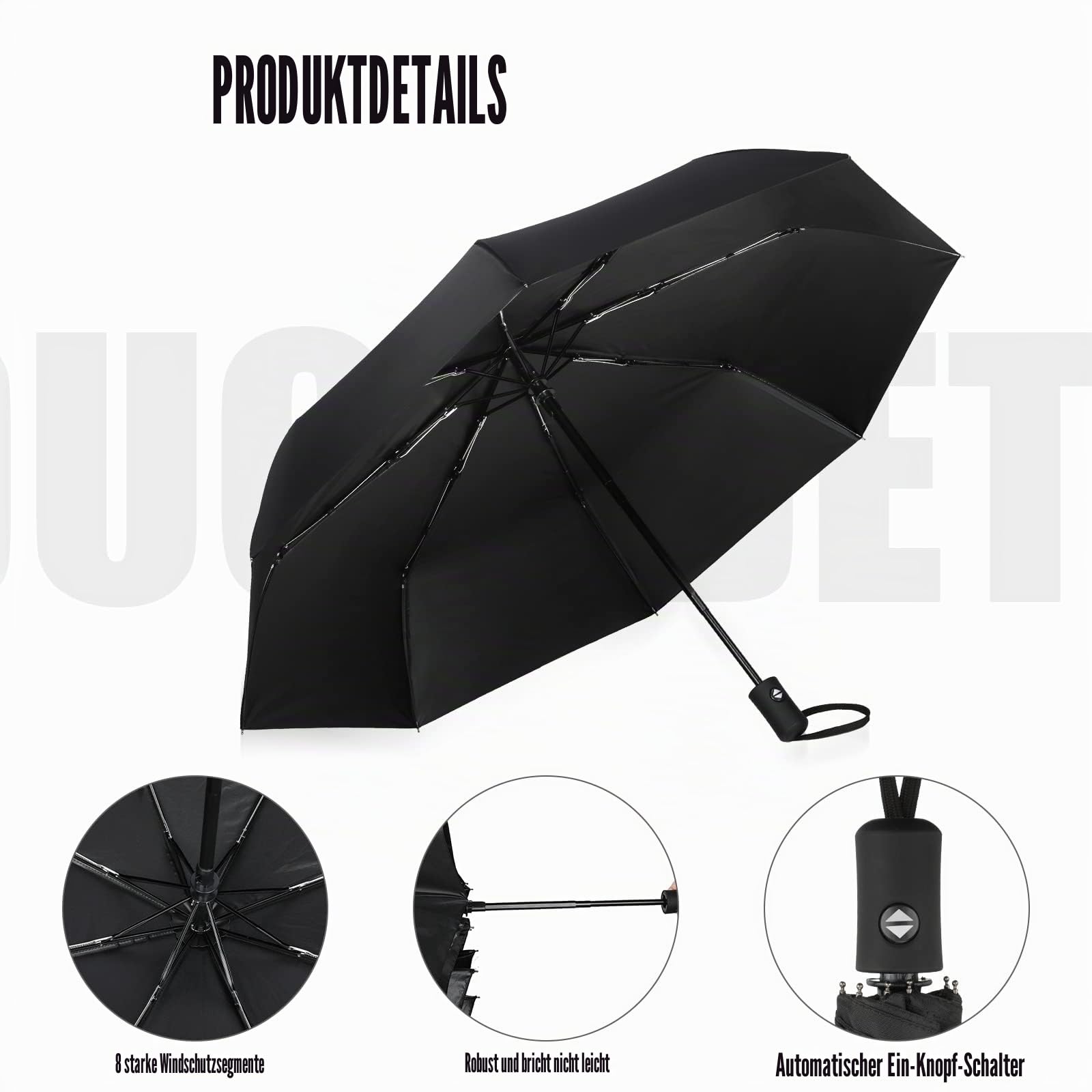 Jexine 6 Pcs Travel Umbrella Automatic Open Close Compact Umbrella Windproof Small Light Backpack Purse Car Portable Collapsible Umbrella for Rain, Men Women