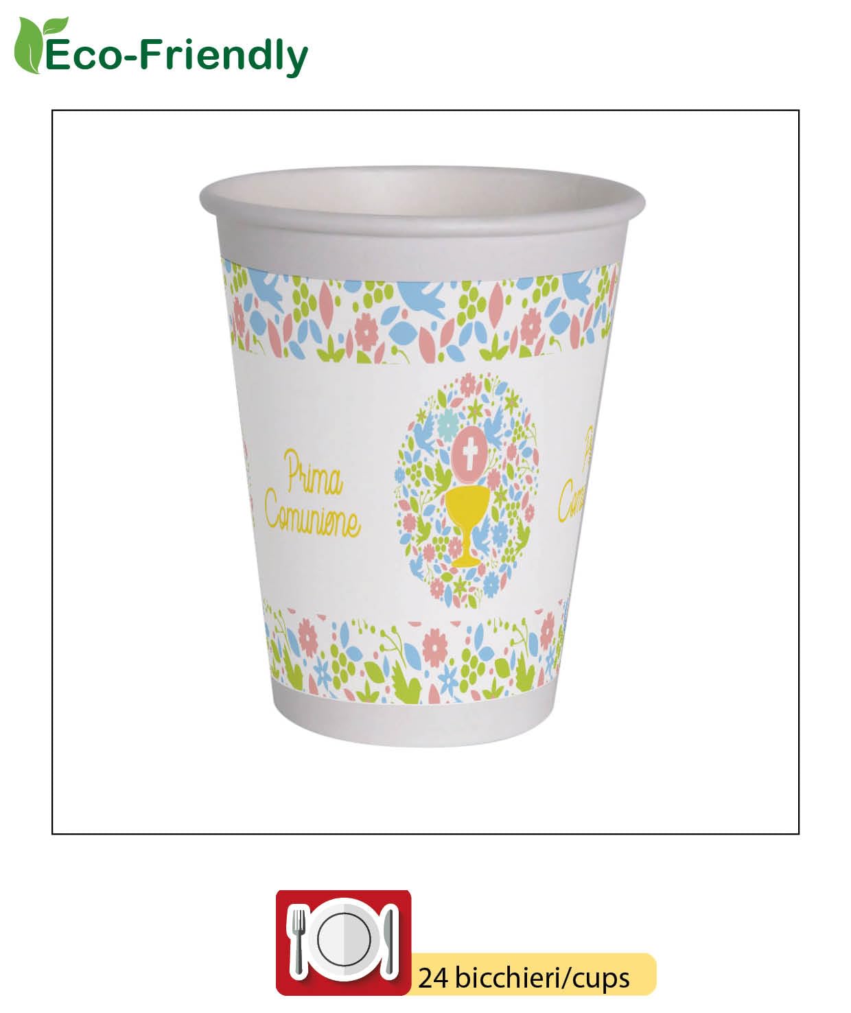 Kit Party Tavola Flower Shape per 8 persone (44 pezzi: 8 piatti 23cm