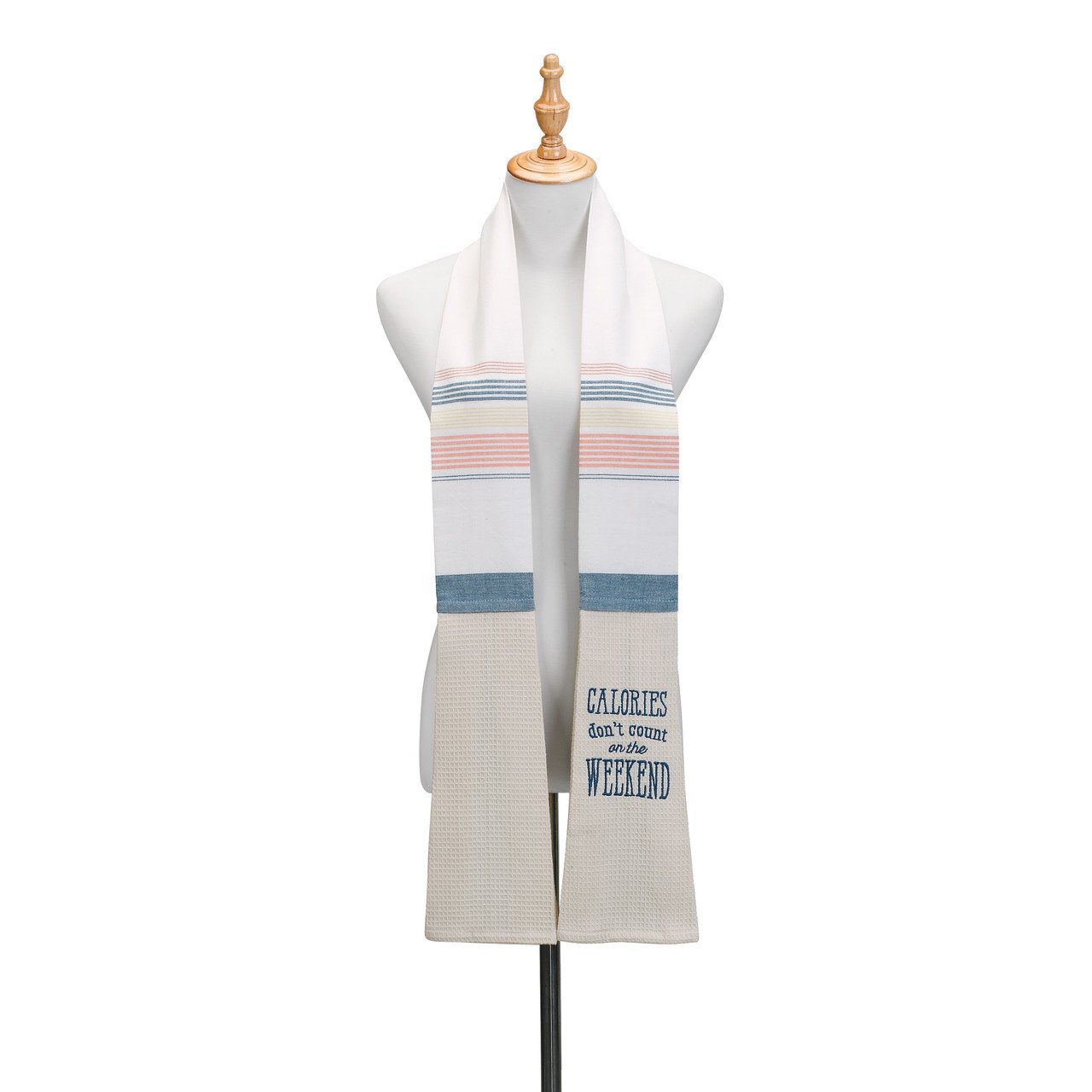 DEMDACO Calories Don't Count Extra Long Cotton Blend Over The Shoulder Kitchen Towel Boa