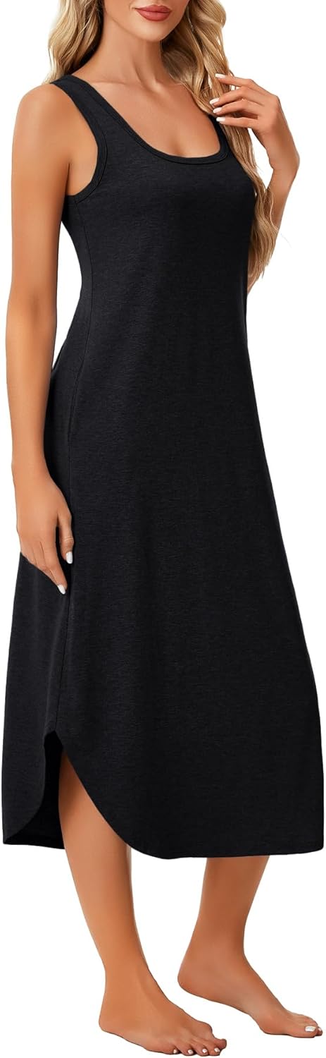 Vrtige Women's Sleeveless Tank Nightgowns Scoop Neck Sleep Dress - Image 4