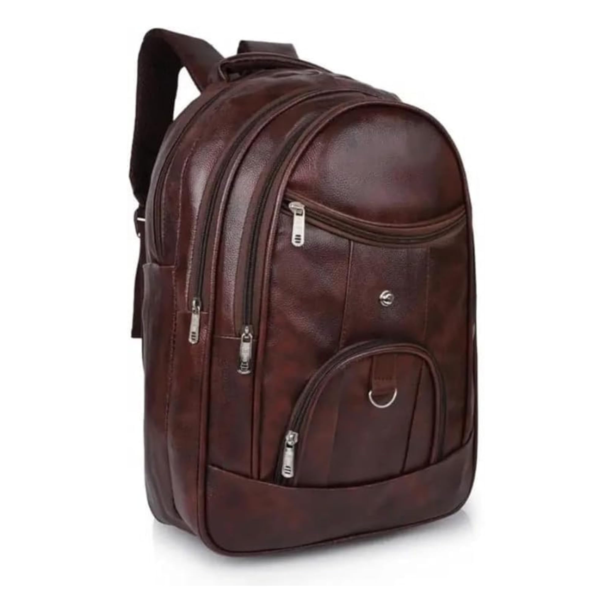 Laptop Backpack for Men & Women | Black Faux Leather Office & Travel Bag 40L | Spacious Laptop Compartment | Front Organizer Pocket | College, Business & Daily Use-picture-13