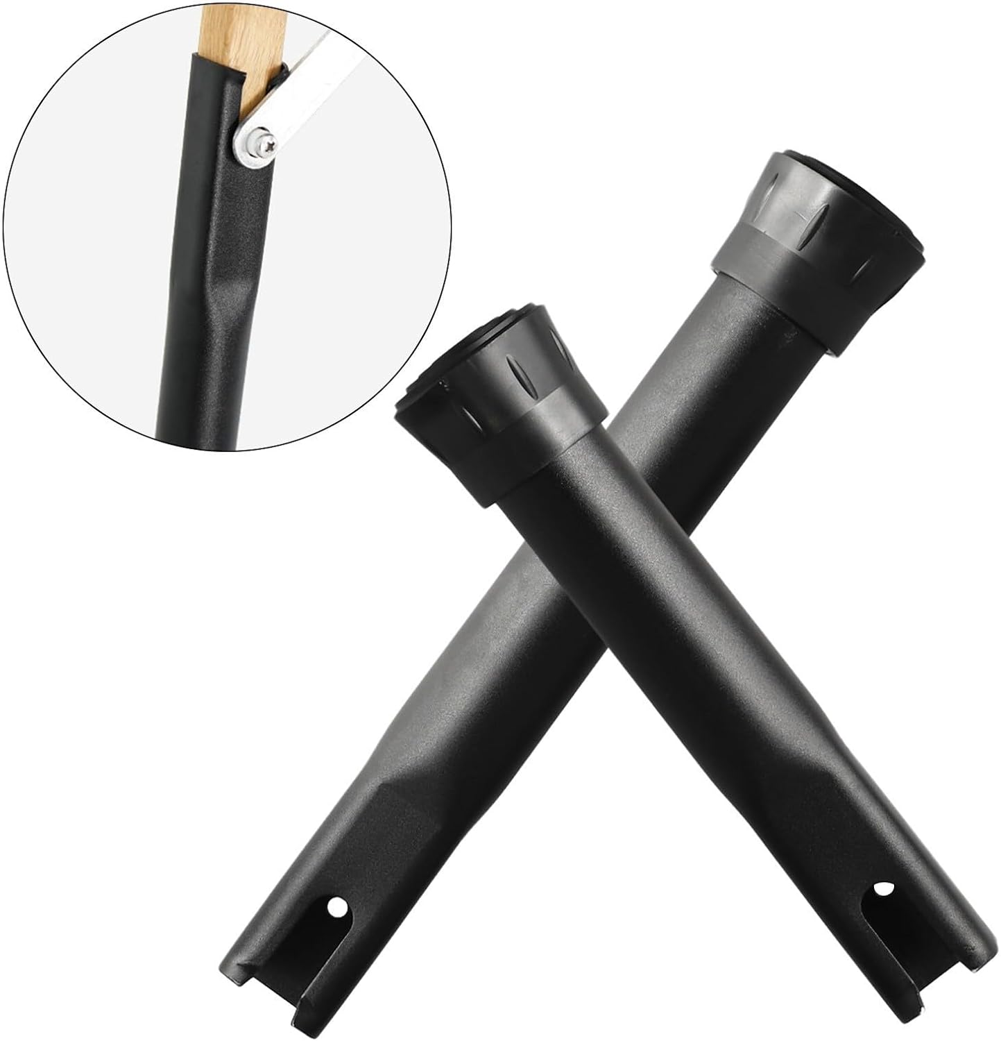 4 Pack Chair Leg Floor Protectors and Risers for Solid Wood Furniture, Heavy Duty PVC and Aluminum Alloy Legs Covers to Prevent Scratches, Black (Front 7.68 Inch, Rear 9.45 Inch)