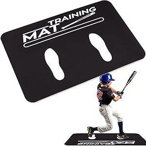TOBWOLF Baseball Batting Mat, Softball & Baseball Hitting Mat with Home Plate for Batter, Anti-Slip Batting Cage Mat W/Batting Stance Alignment Guide for Swing Pitching Training