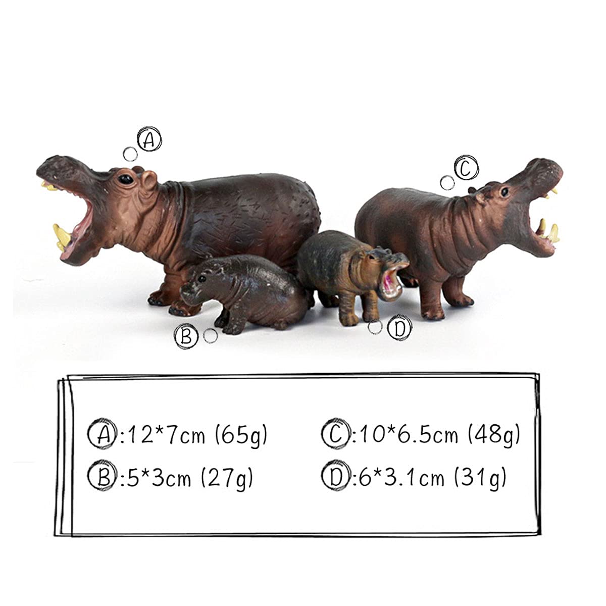 Statuine Ippopotamo in Miniatura in Resina, Decorazioni Per Casa