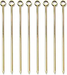 PuTwo Picaretas de Martini de aço inoxidável, pacote com 10 cm de ouro