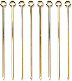 PuTwo Picaretas de Martini de aço inoxidável, pacote com 10 cm de ouro