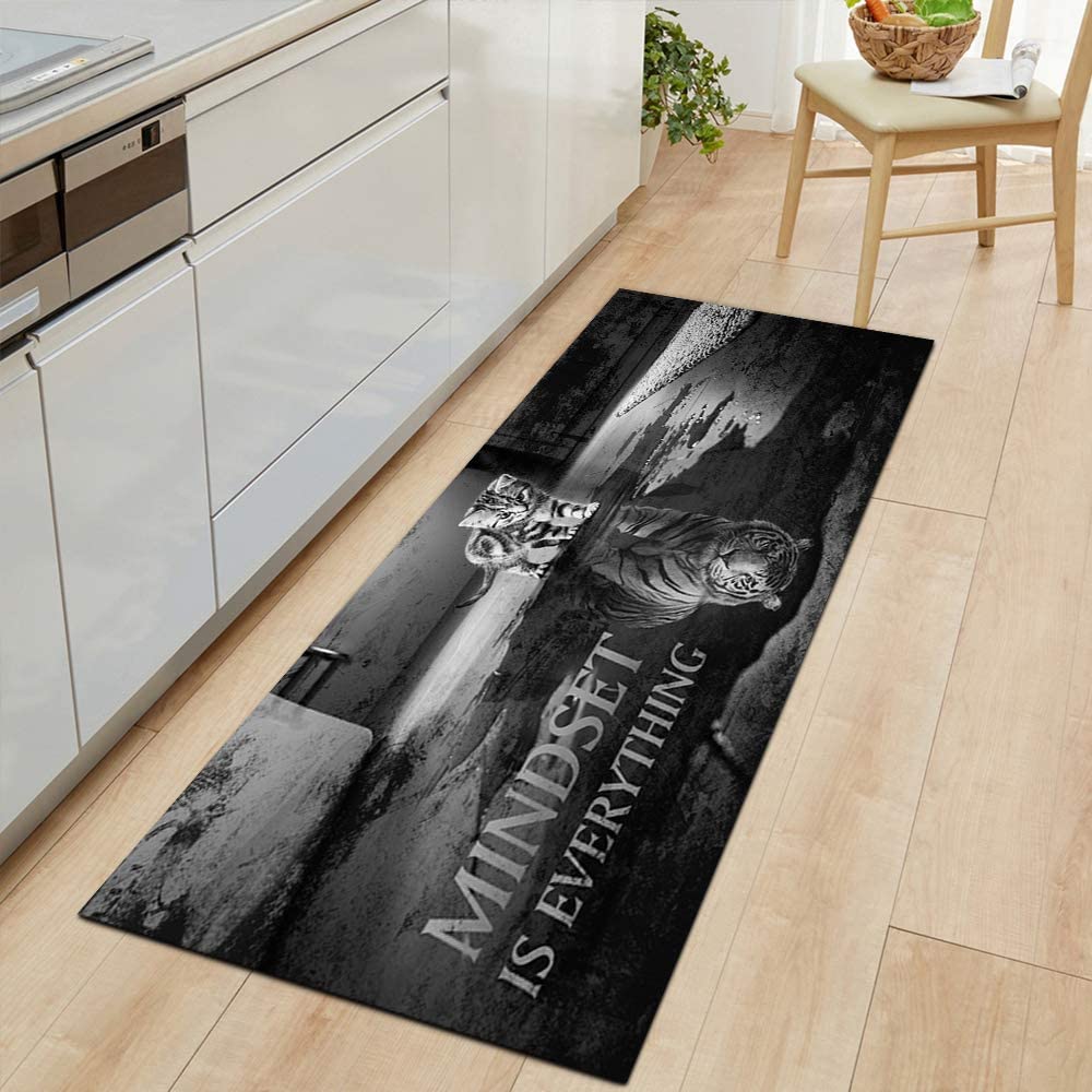 Laundry Room Runner Rug Mindset is Everything Cat Kitchen Floor Mat Inspiring Nonslip Rubber Area Rug for Laundry Room Mudroom Kitchen Washroom Bathroom and Entryway 60"x24"