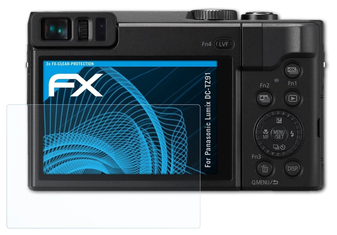 atFoliX Screen Protection Film compatible with Panasonic Lumix DC-TZ91 Screen Protector, ultra-clear FX Protective Film (3X)