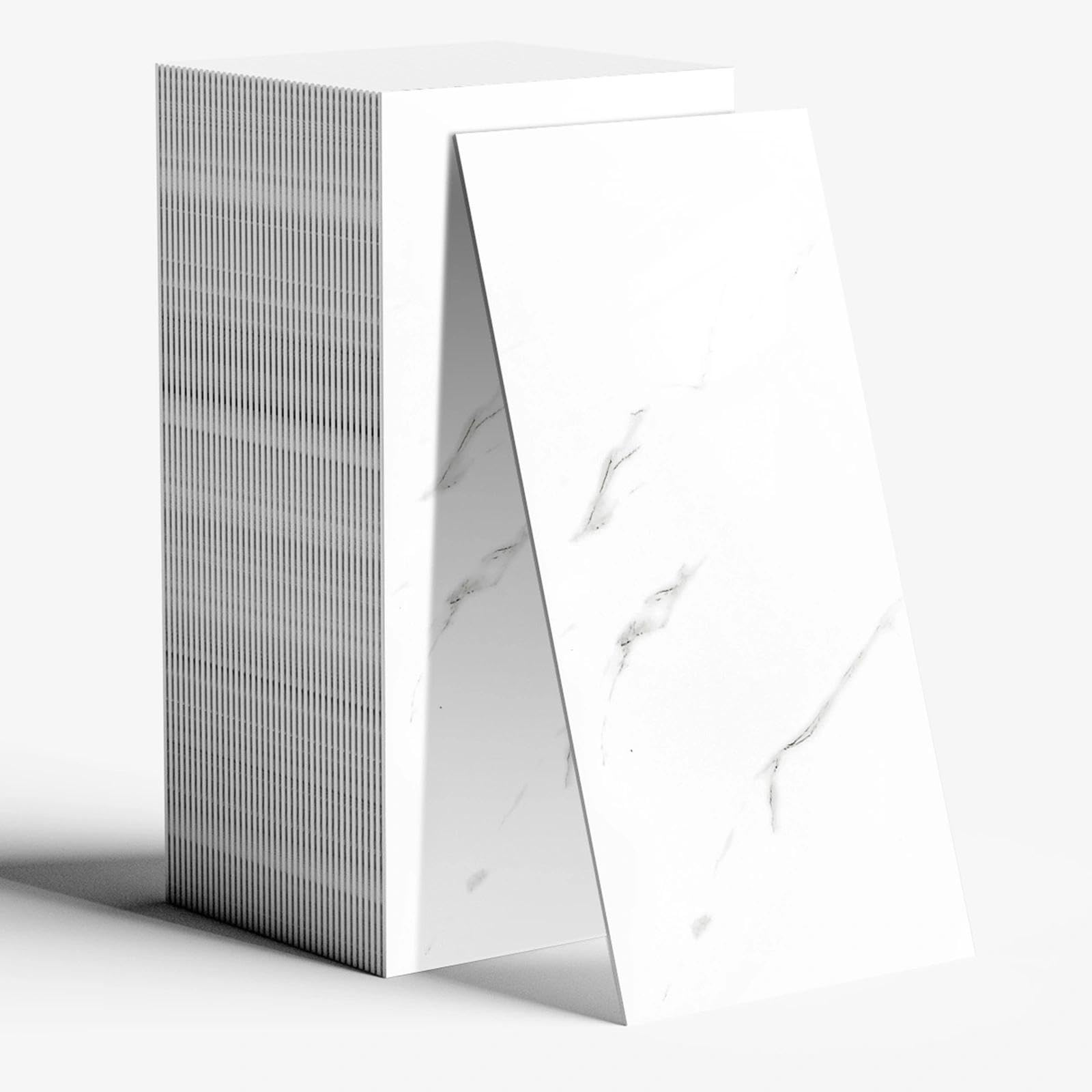 40 Pcs White Self Adhesive Wall Tiles 60CMX30CM PVC Bathroom Walls Tile Adhesive for Kitchen Backsplash Showerwall Laundry Waterproof Oil-Proof Rent Friendly — image 1