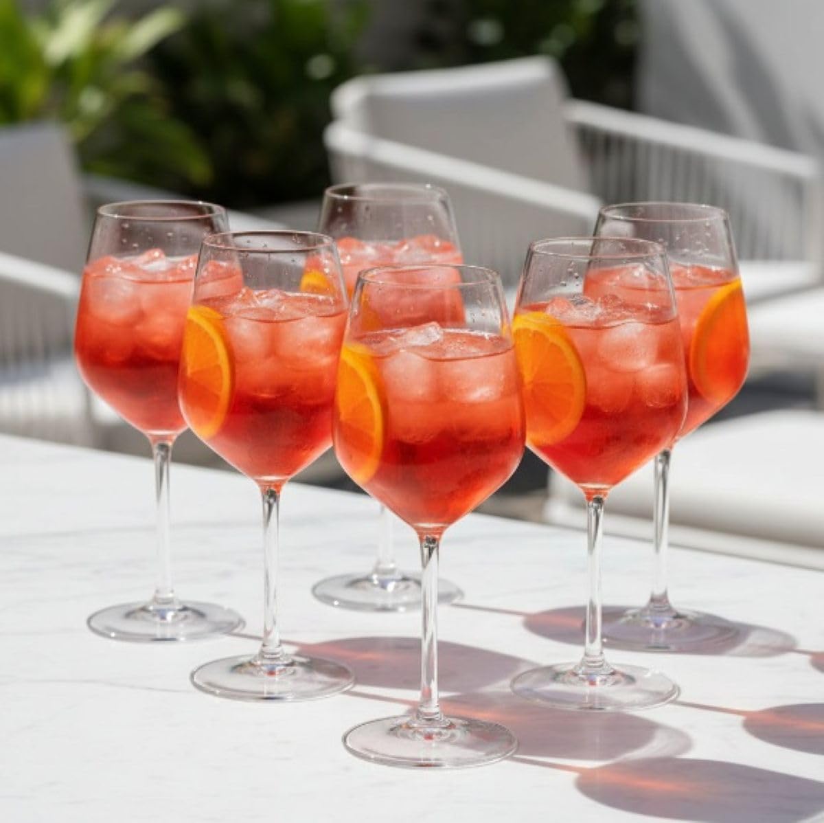 Aperolglas 6 Stück, Kunststoff für Martini Sarti Spritz, elegant für anspruchsvolle Genießer, bruchsicher, Home, 470ml