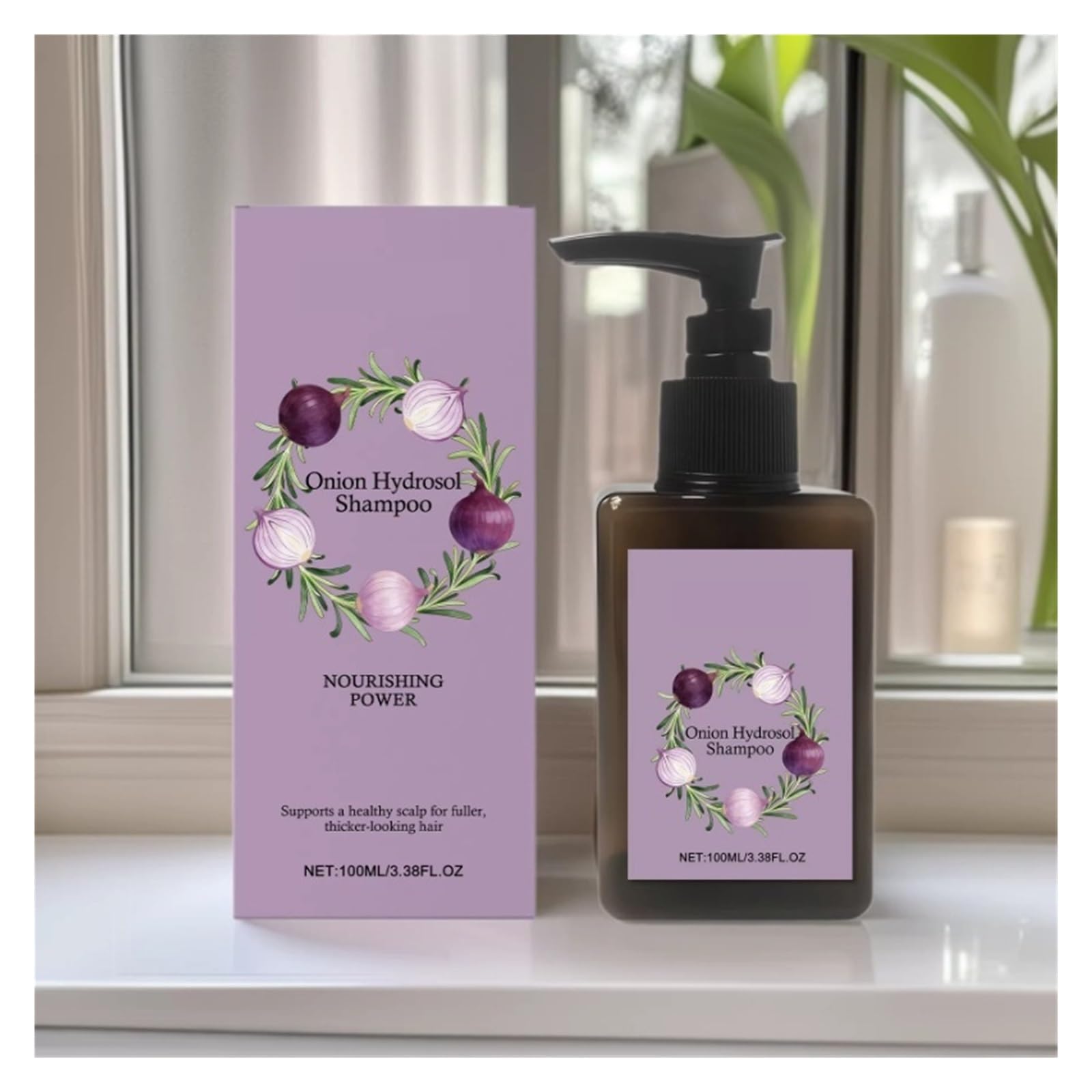 Champú de hidrosol cebolla | Mantenga un diseño de cabello saludable, mejore la fuerza del cabello y reduzca la fragilidad.(2pcs)