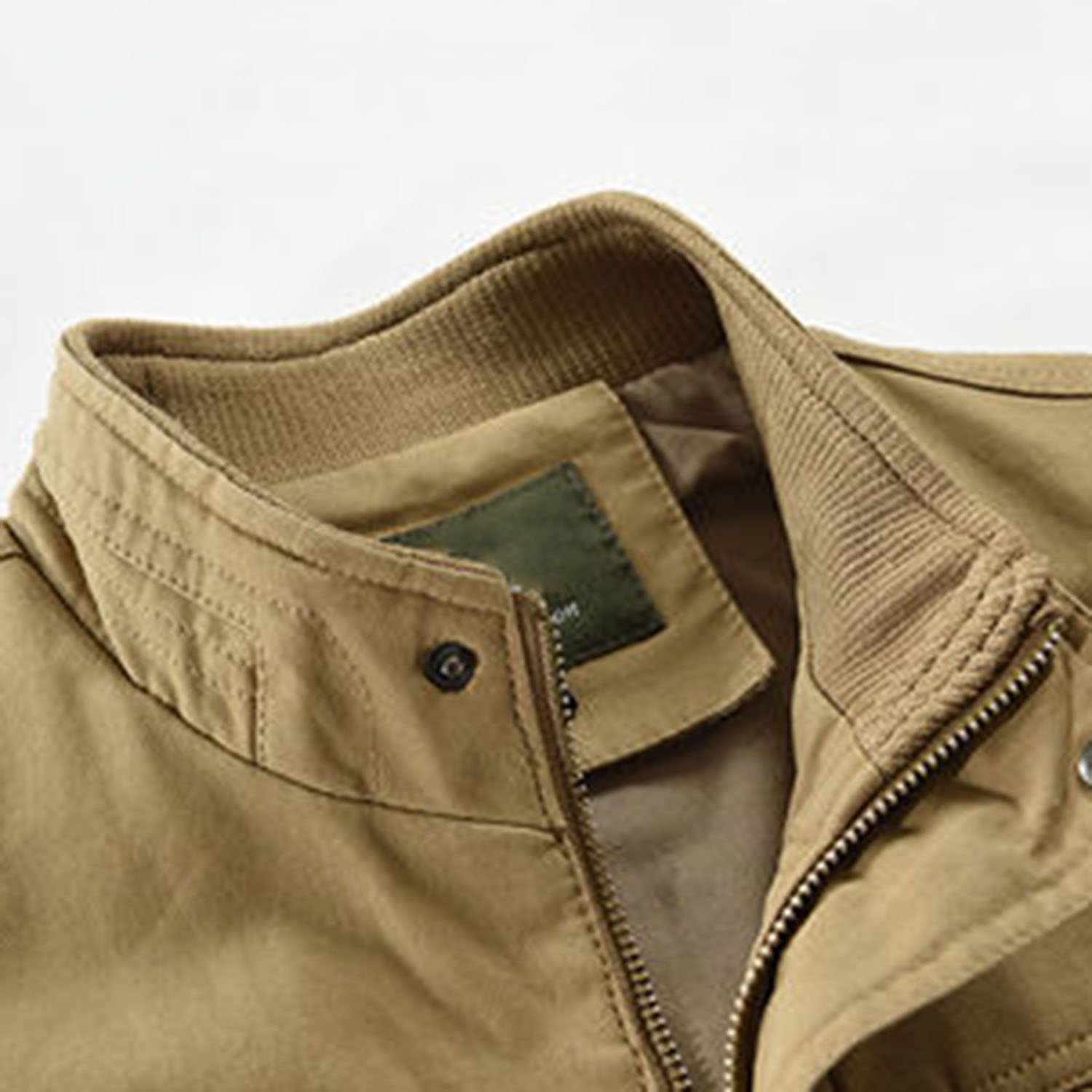 Hombres Chaleco De Algodón Casual Multi-Bolsillo Gilet Pesca Al Aire Libre Fotografía Chaleco Primavera Y Otoño Sin Mangas De Pie Chaqueta De Cuello