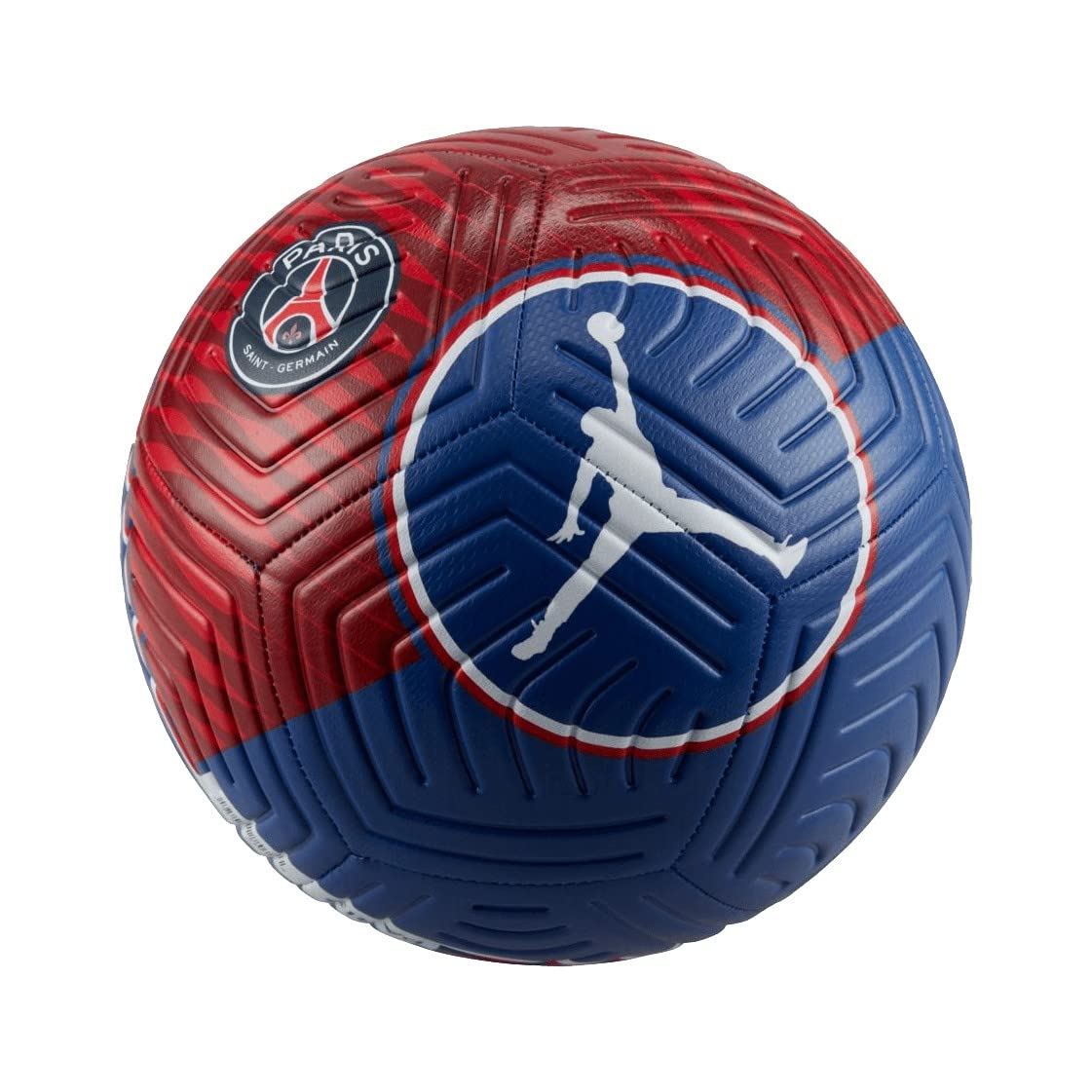 Nike Jordan x Paris Saint Germain Strike - Pallone da calcio, colore: blu/rosso universitario/bianco, misura 5