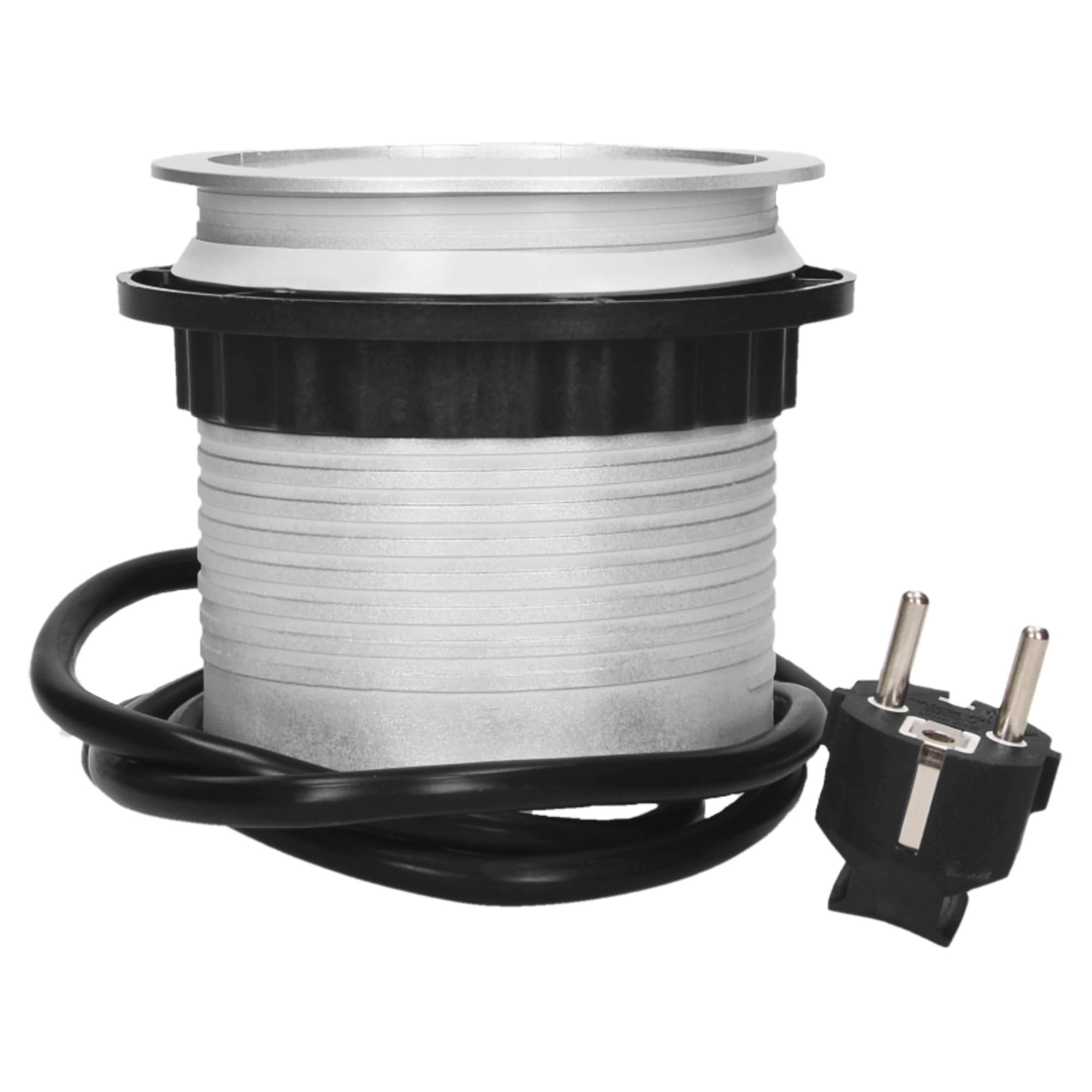 Enchufe Empotrable Ø10cm 3x2P+Z +Tierra Schuko 2X USB y Cabel 1,5m
