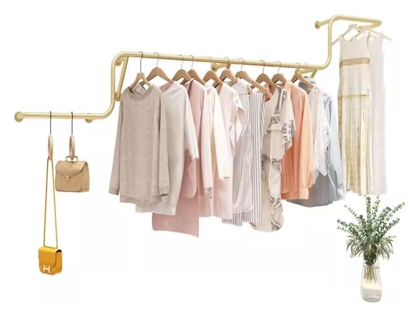 Présentoir pour vêtements pour femmes mural afin de libérer le sol
