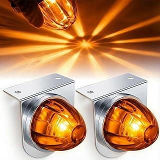 2PCS LED Star Watermelon Marker Lights with Brackets，LED Watermelon Light Side Markering Lamp Indicator,