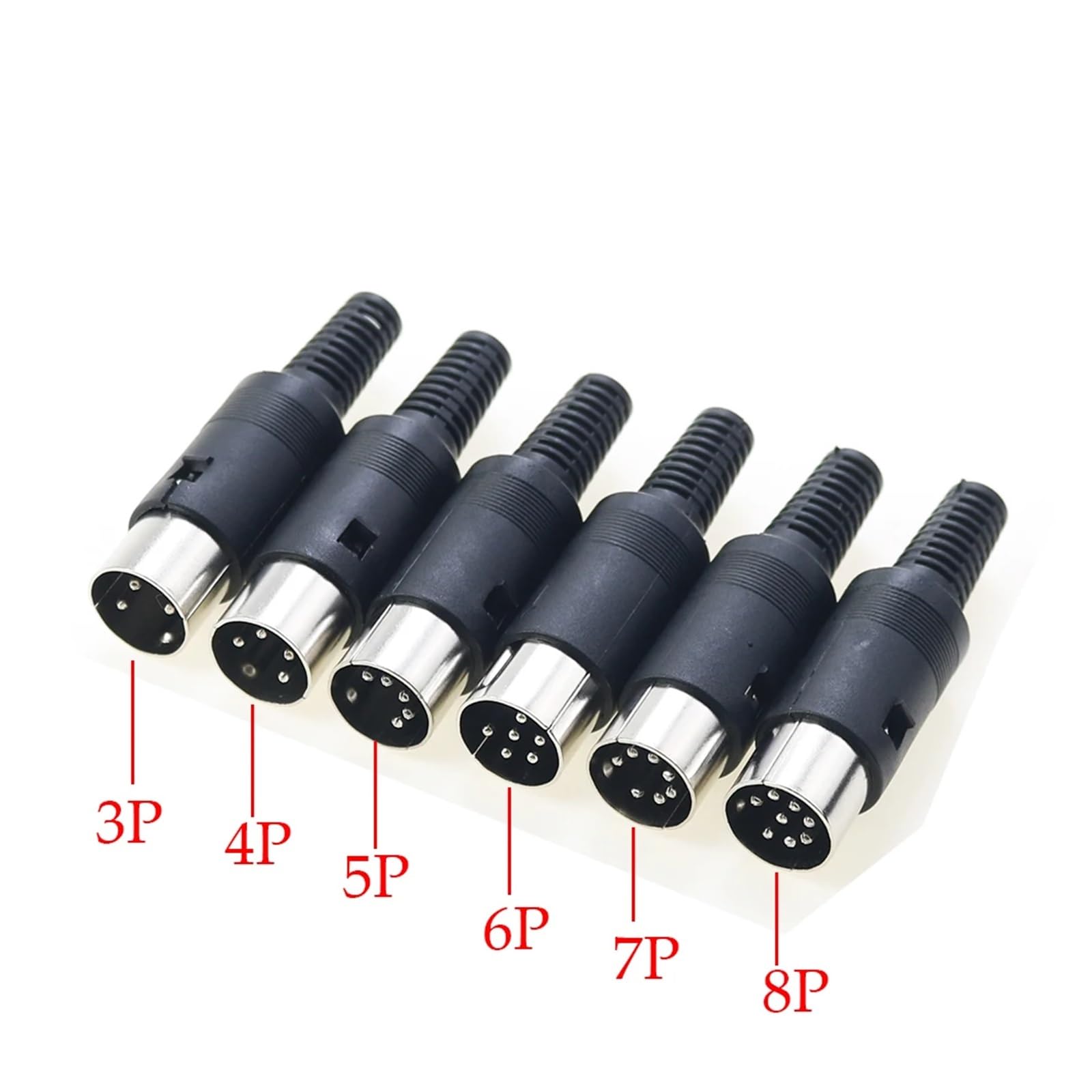 5 szt. 3P 4P 5P 6P 7P 8Pin DIN męskie/żeńskie gniazdo wtykowe z plastikowym uchwytem adapter złącza kabla klawiatury (żeński 8P)
