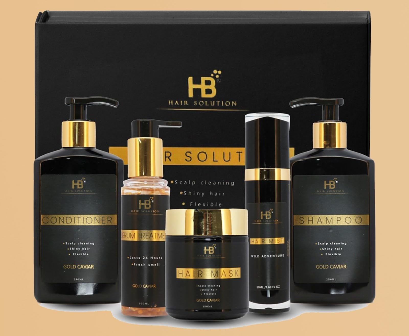 HB Gold Caviar Hair Solution (5Pcs Set)