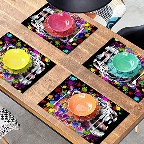 Sets de table lavables léopard noir anti tache et chaleur - 8