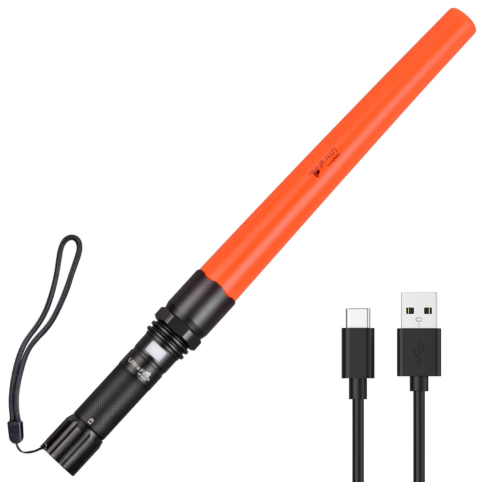 FLECHA 約80cm UltraFire 16 Inch 619 Lumen Traffic Wand, 3 Flashing Modes, USB-C