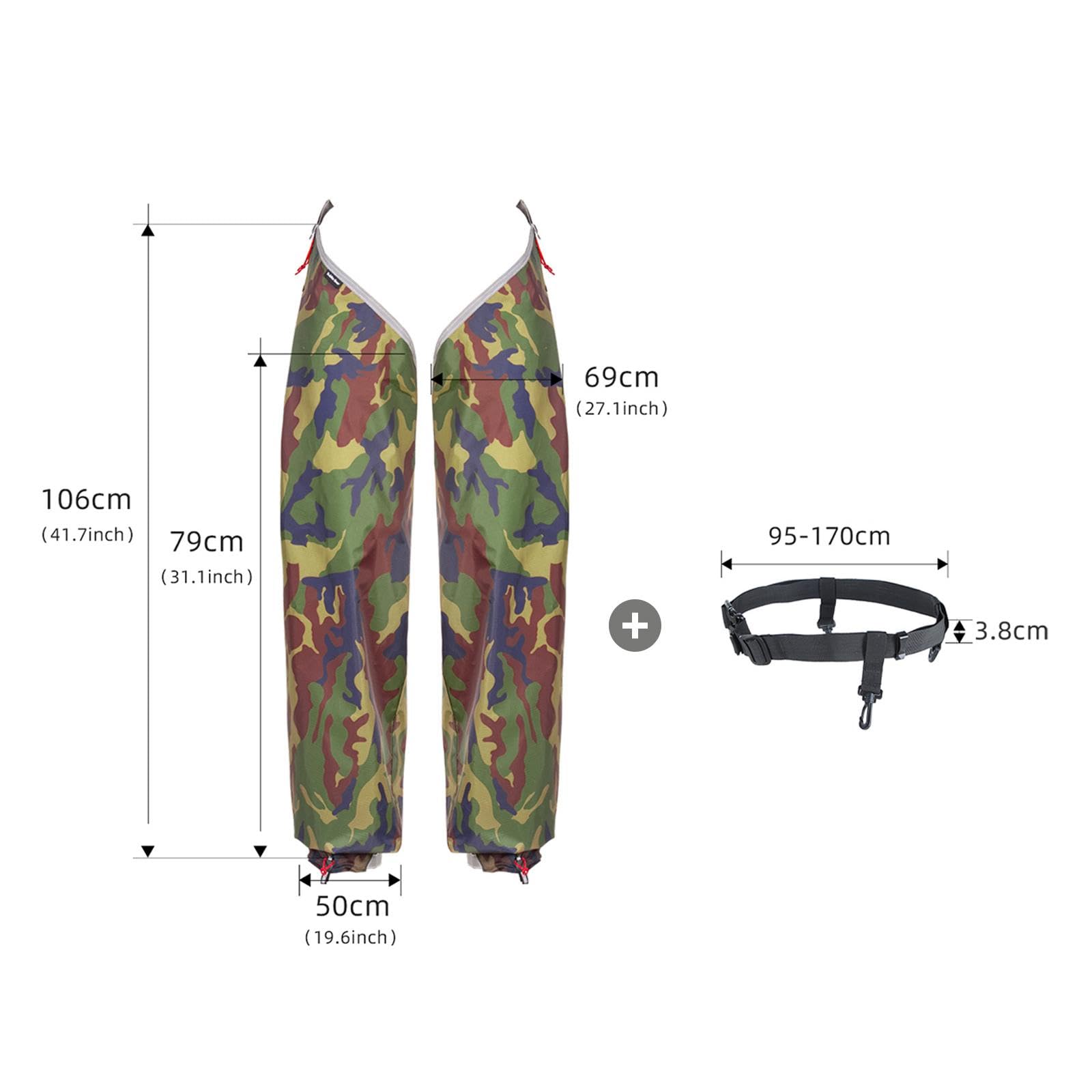 TISHITA Pantalones para Lluvia Ligeros Impermeables Plegables de Poliéster con Ajuste Adaptable Y Cubrepiernas Desmontables Diseño Portátil Y Antideslizante