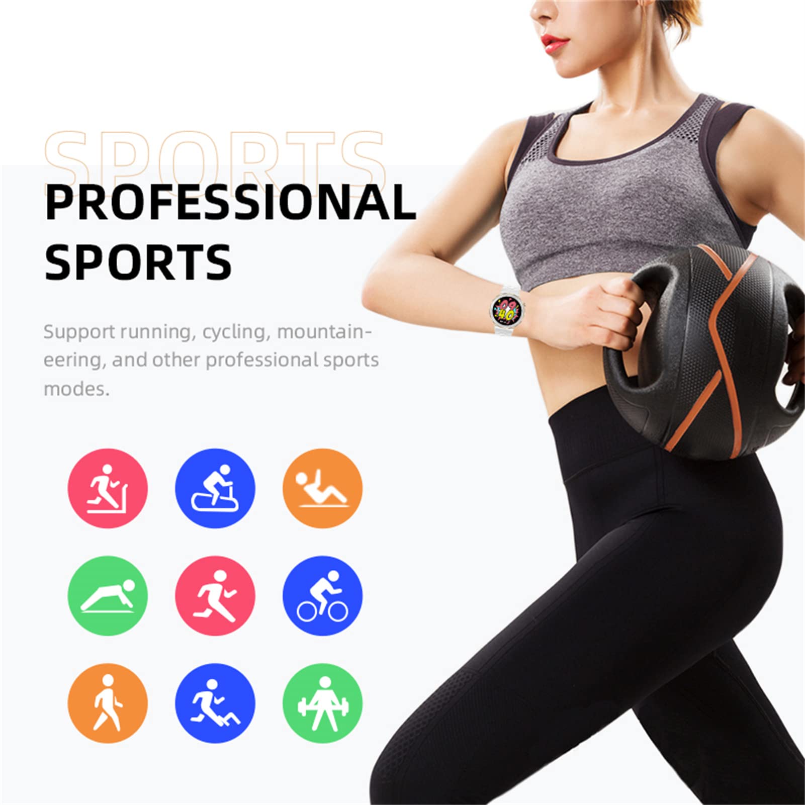 FORSINING Smart Watch, fitness tracker con cardiofrequenzimetro e monitoraggio del sonno, risposta/effettuare chiamate, NFC, orologio da banco da uomo e donna, argento