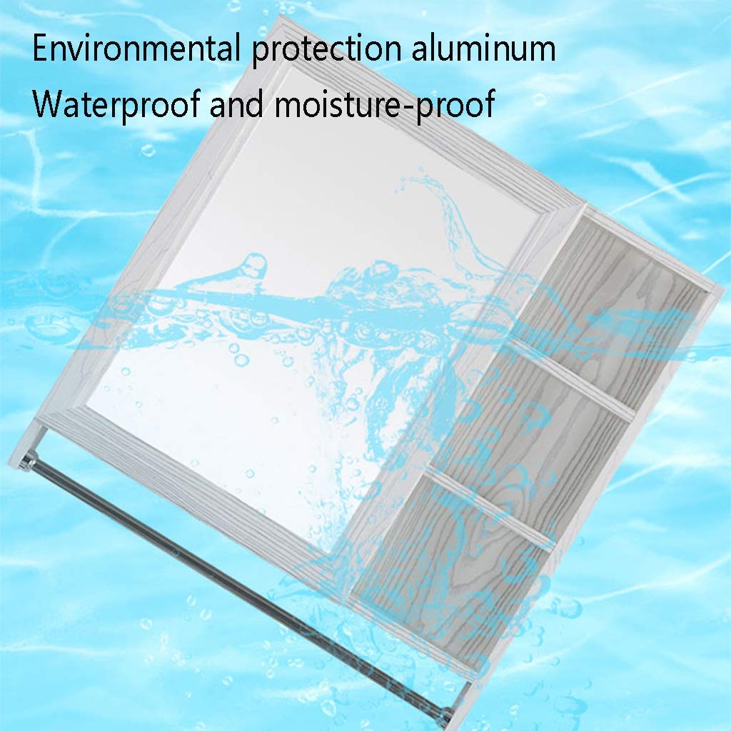 Armadietti a Specchio Toilette a Parete Impermeabile Specchio da Bagno Bagno con Porta Armadietto da Parete a più Livelli per Bagno (Color : White, Size : 60 * 12.5 * 70cm)