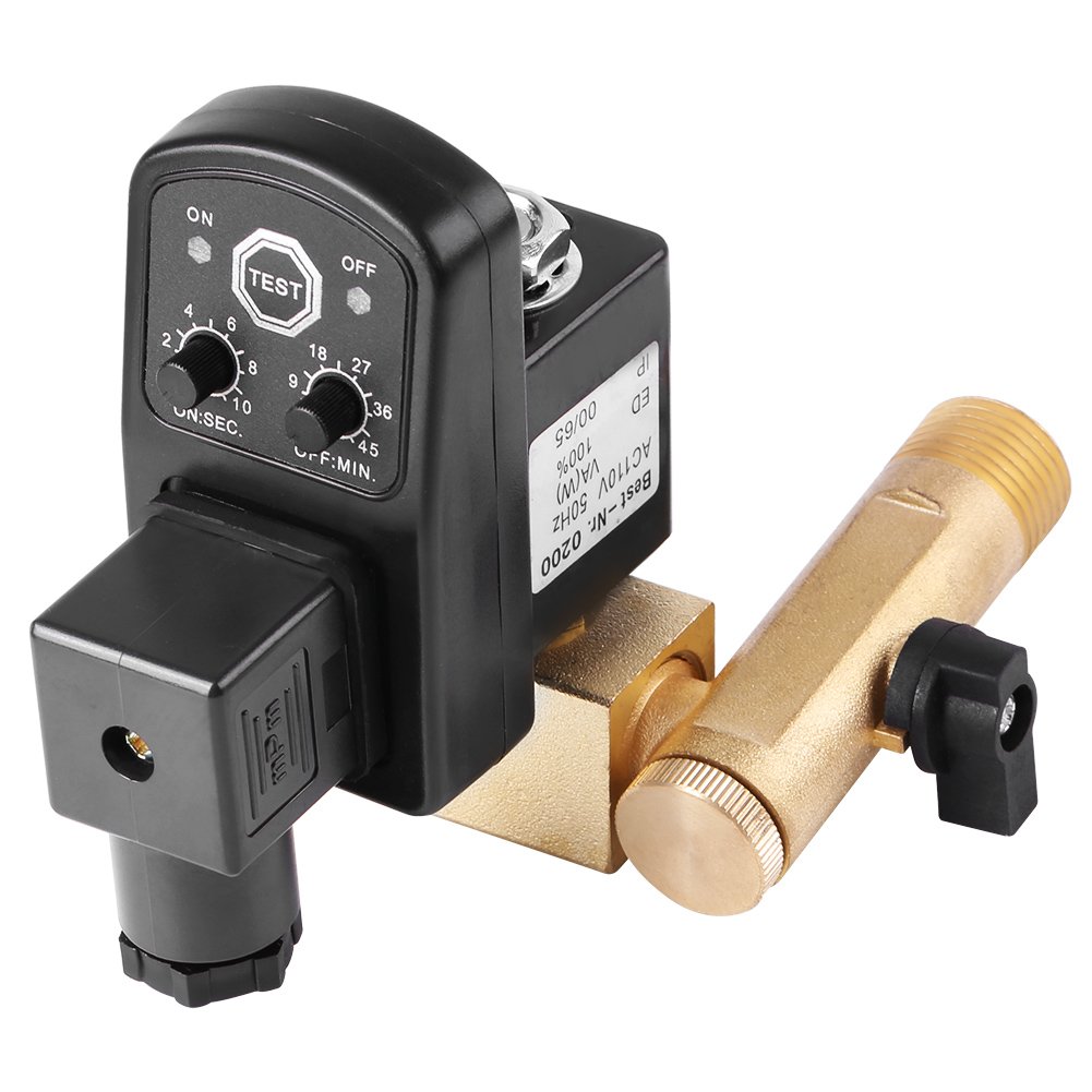 Automatic Electronic Drain Valve For Air Compressors - G1/2 DN15 Brass Timed Condensate Management