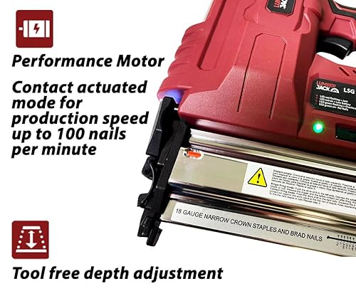 LUMBER JACK 20V Cordless 18 Gauge Nail & Staple Gun Brad Nailer Stapler with 2Ah Lithium Battery Charger & Carry Case, Woodworking Home Renovation DIY 7 LUMBER JACK 20V Cordless 18 Gauge Nail & Staple Gun Brad Nailer Stapler with 2Ah Lithium Battery Charger & Carry Case, Woodworking Home Renovation DIY - Image 7